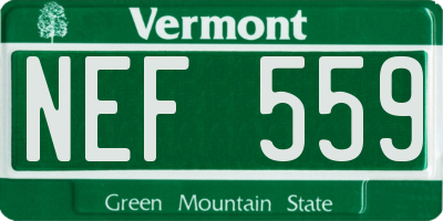 VT license plate NEF559