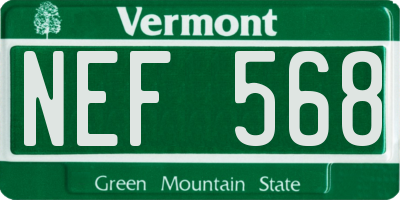 VT license plate NEF568