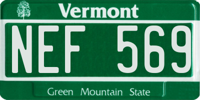 VT license plate NEF569
