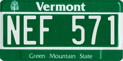 VT license plate NEF571