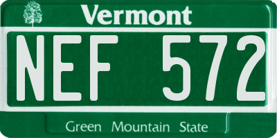 VT license plate NEF572