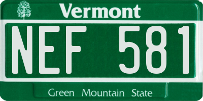 VT license plate NEF581