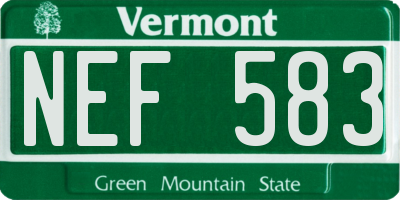 VT license plate NEF583
