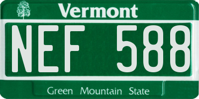VT license plate NEF588