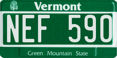 VT license plate NEF590