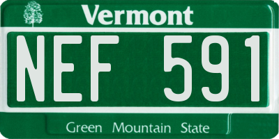 VT license plate NEF591