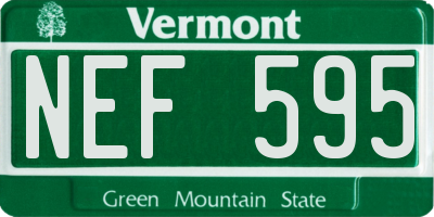 VT license plate NEF595