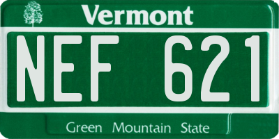VT license plate NEF621