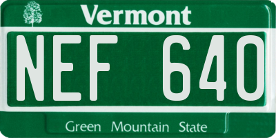 VT license plate NEF640