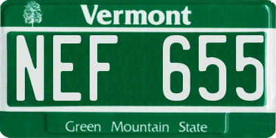 VT license plate NEF655