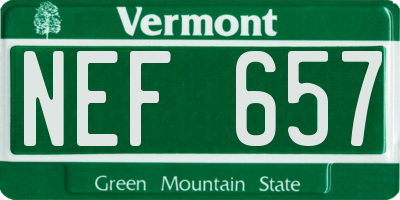VT license plate NEF657