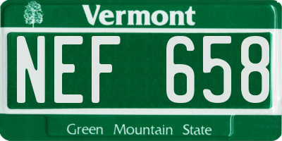 VT license plate NEF658