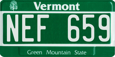 VT license plate NEF659