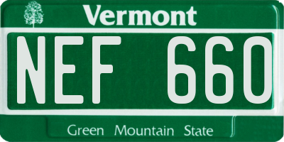 VT license plate NEF660