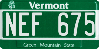 VT license plate NEF675