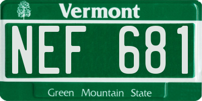 VT license plate NEF681