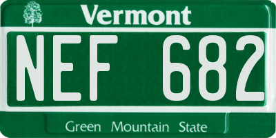 VT license plate NEF682