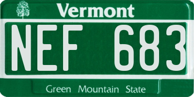 VT license plate NEF683