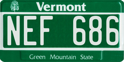 VT license plate NEF686
