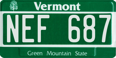 VT license plate NEF687