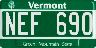 VT license plate NEF690