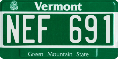 VT license plate NEF691