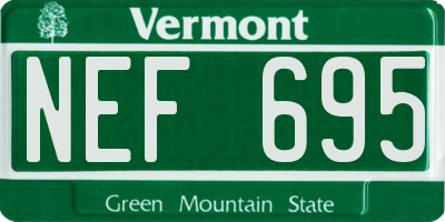VT license plate NEF695