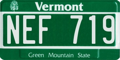 VT license plate NEF719