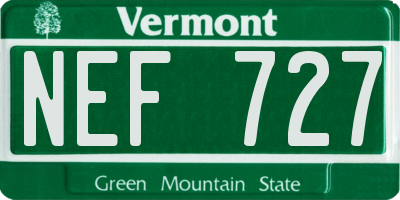 VT license plate NEF727