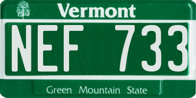 VT license plate NEF733