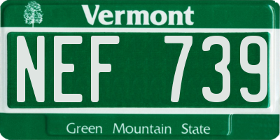 VT license plate NEF739