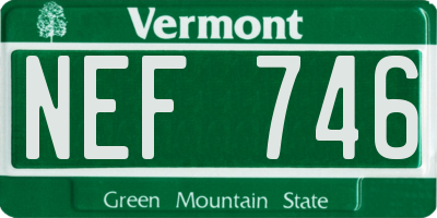 VT license plate NEF746