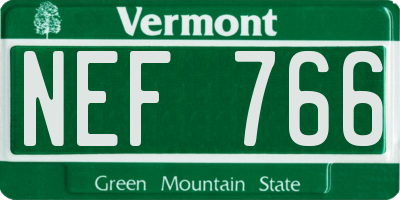 VT license plate NEF766