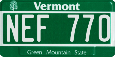 VT license plate NEF770