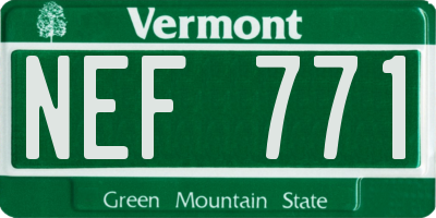 VT license plate NEF771