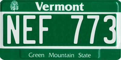 VT license plate NEF773