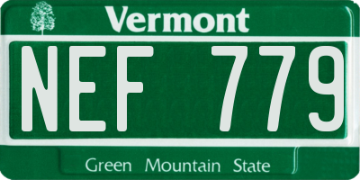 VT license plate NEF779