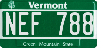 VT license plate NEF788