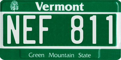 VT license plate NEF811