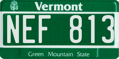 VT license plate NEF813