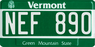 VT license plate NEF890