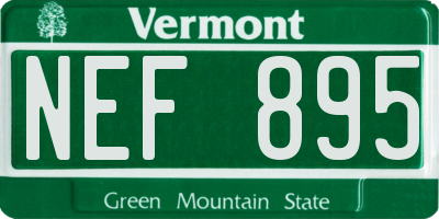 VT license plate NEF895