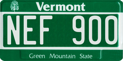 VT license plate NEF900