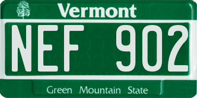 VT license plate NEF902