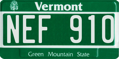 VT license plate NEF910