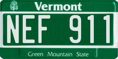 VT license plate NEF911