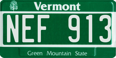 VT license plate NEF913