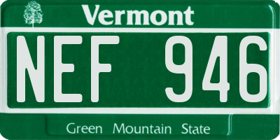 VT license plate NEF946