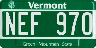 VT license plate NEF970