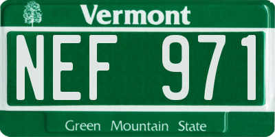 VT license plate NEF971